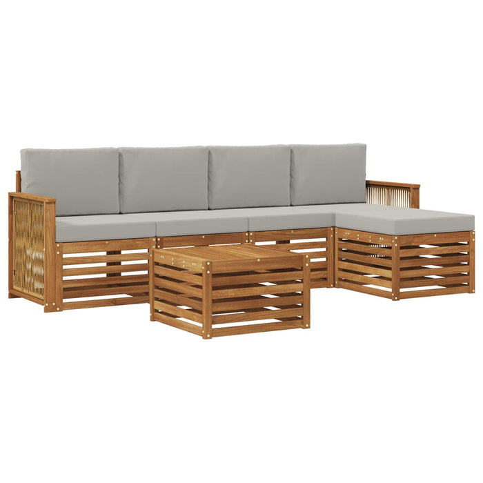 Set de canapele de exterior 6 pcs Natural și gri deschis WALTI