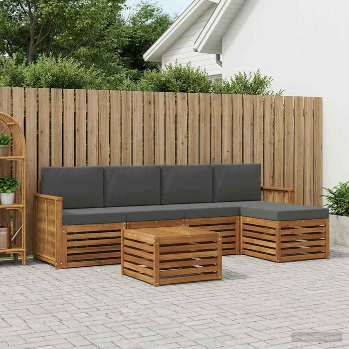 Set de canapele de exterior cu pernă 6 pcs Natural și Antracit WALTI