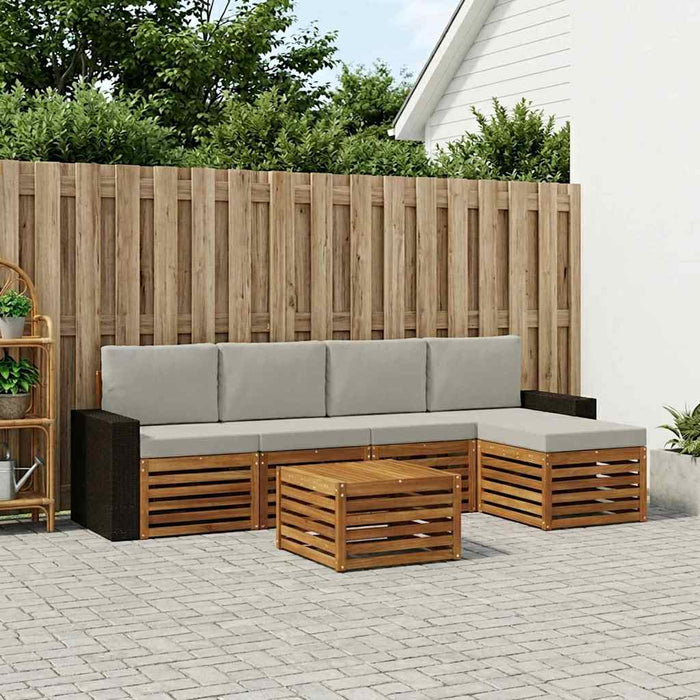 Set de canapele de exterior 6 pcs Natural și gri deschis WALTI