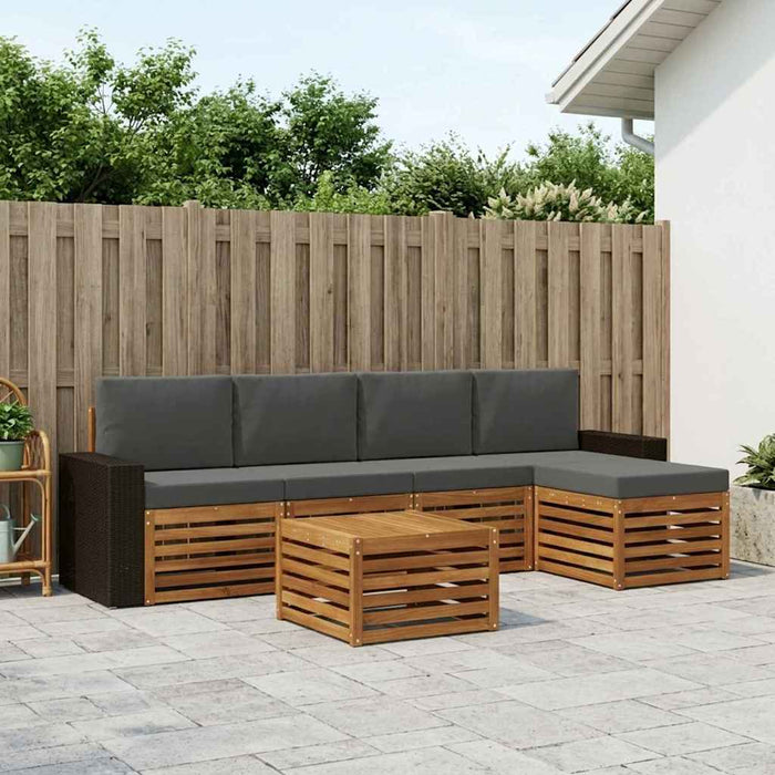 Set de canapele de exterior cu pernă 6 pcs Natural și Antracit WALTI