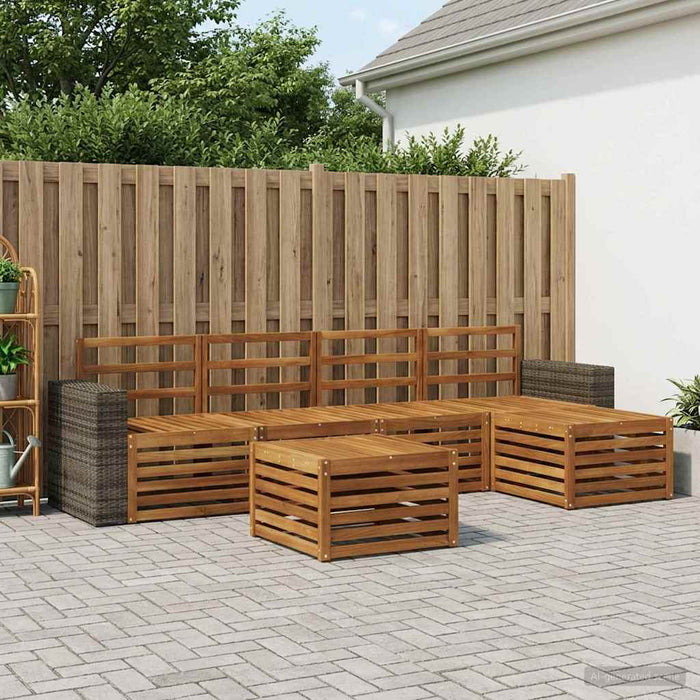 Set de canapele de exterior 6 pcs natural WALTI