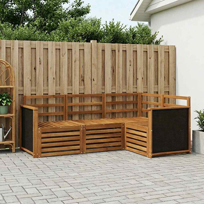 Seturi de canapele 4 pcs Lemn Solid de Acacia WALTI