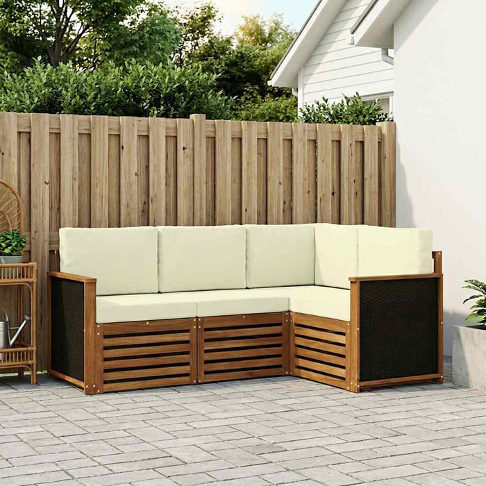 Seturi de canapele cu pernă 4 pcs Lemn Solid de Acacia WALTI
