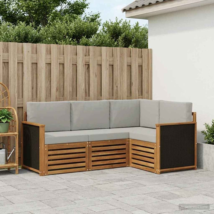 Seturi de canapele cu pernă 4 pcs Lemn Solid de Acacia WALTI