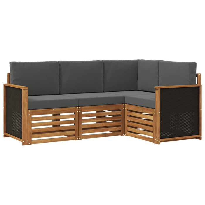 Seturi de canapele cu pernă 4 pcs Lemn Solid de Acacia WALTI