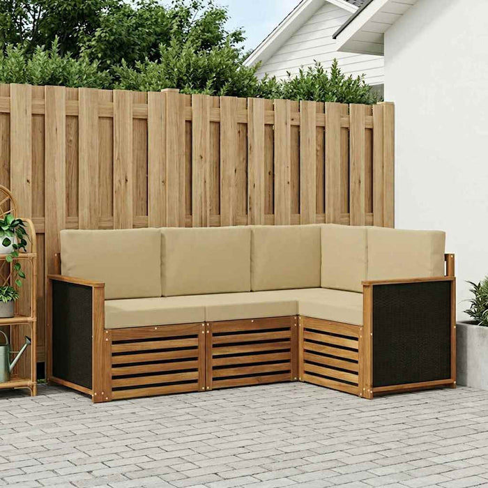 Seturi de canapele cu pernă 4 pcs Lemn Solid de Acacia WALTI