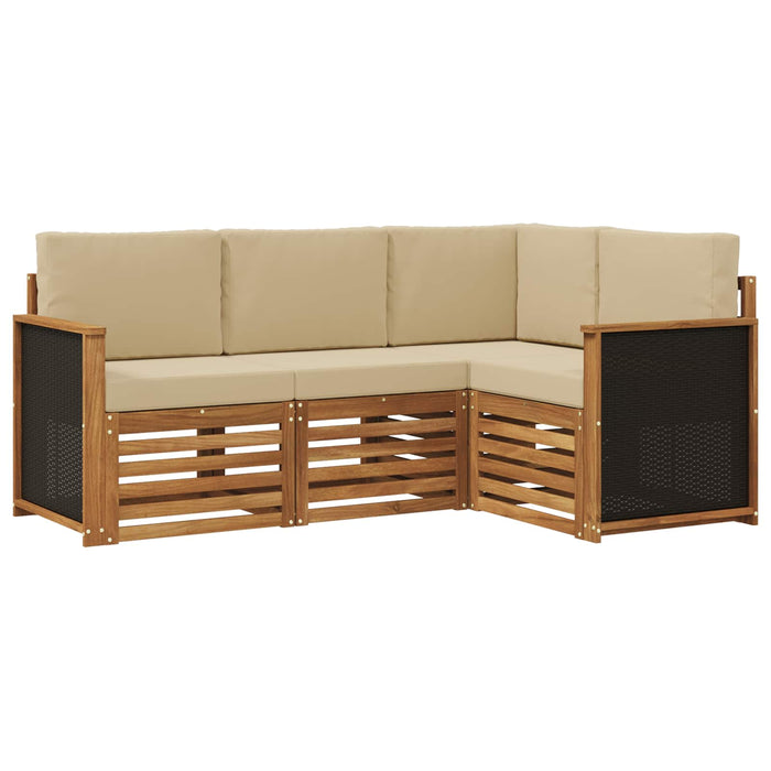 Seturi de canapele cu pernă 4 pcs Lemn Solid de Acacia WALTI
