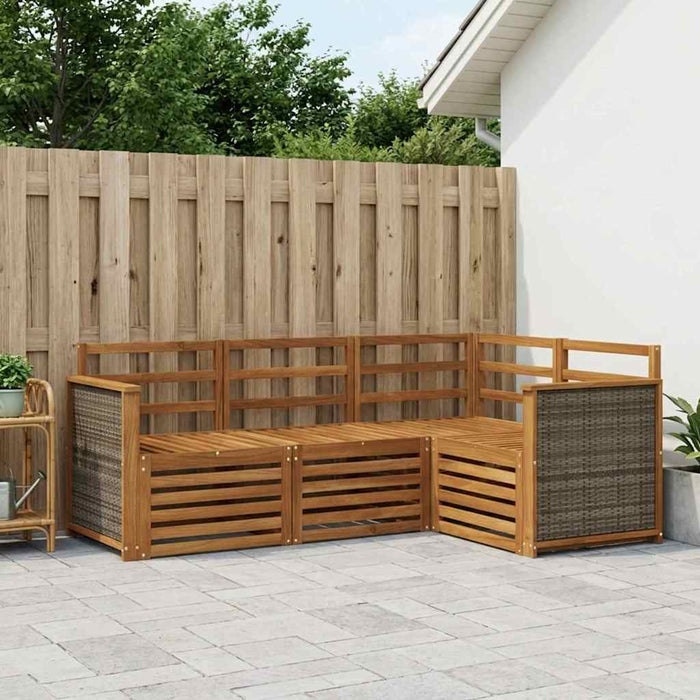Seturi de canapele 4 pcs Lemn Solid de Acacia WALTI