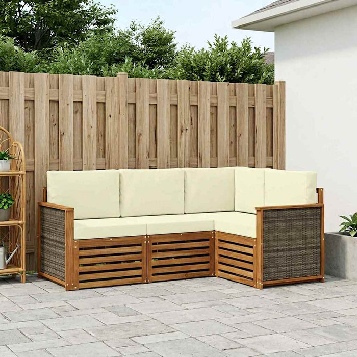 Seturi de canapele cu pernă 4 pcs Lemn Solid de Acacia WALTI