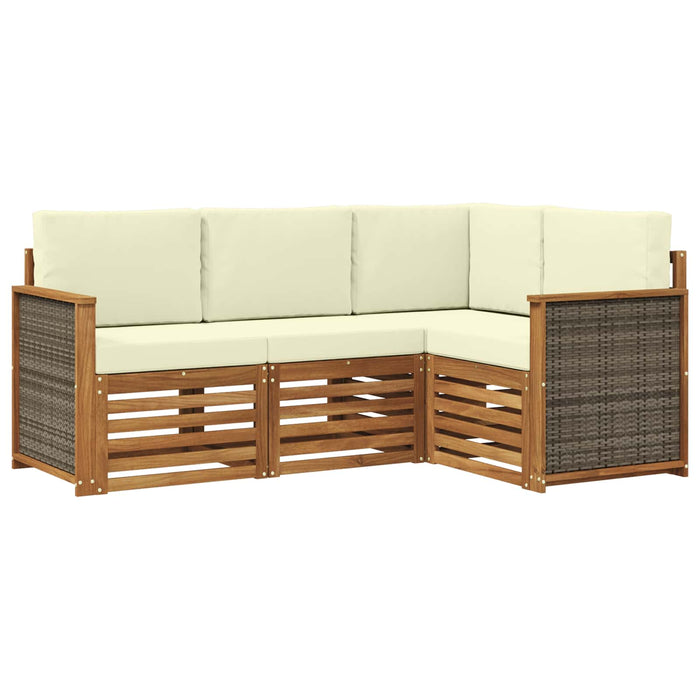 Seturi de canapele cu pernă 4 pcs Lemn Solid de Acacia WALTI