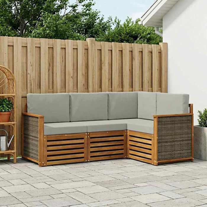 Seturi de canapele cu pernă 4 pcs Lemn Solid de Acacia WALTI