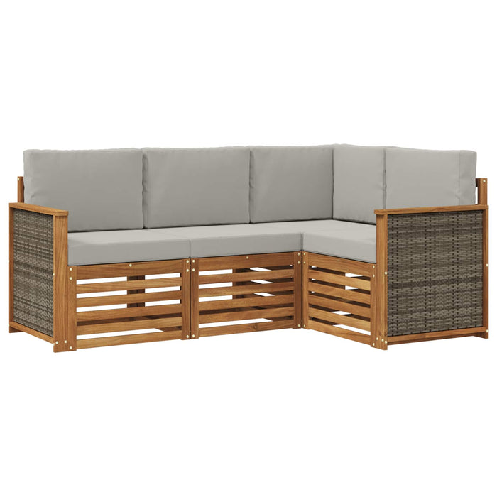 Seturi de canapele cu pernă 4 pcs Lemn Solid de Acacia WALTI