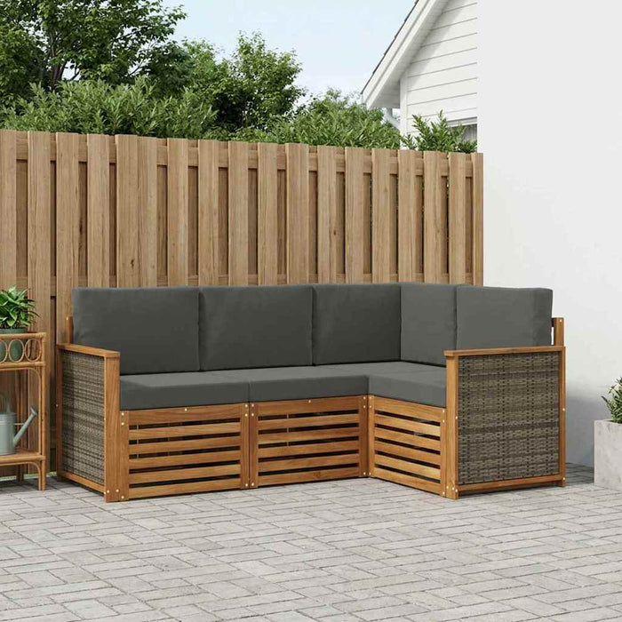 Seturi de canapele cu pernă 4 pcs Lemn Solid de Acacia WALTI