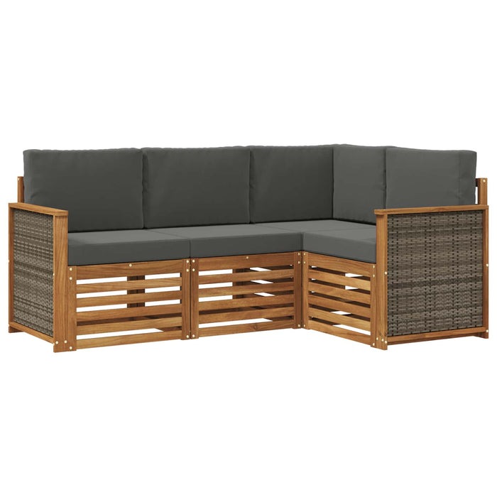 Seturi de canapele cu pernă 4 pcs Lemn Solid de Acacia WALTI