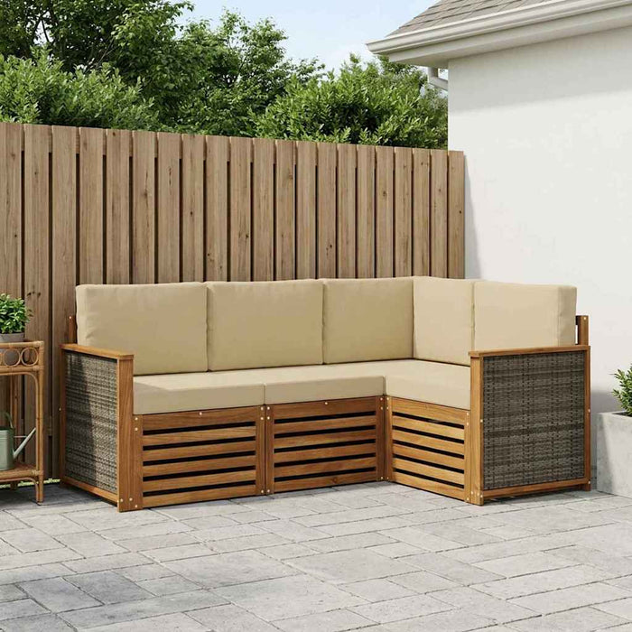 Seturi de canapele cu pernă 4 pcs Lemn Solid de Acacia WALTI