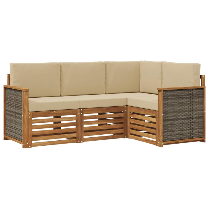 Seturi de canapele cu pernă 4 pcs Lemn Solid de Acacia WALTI