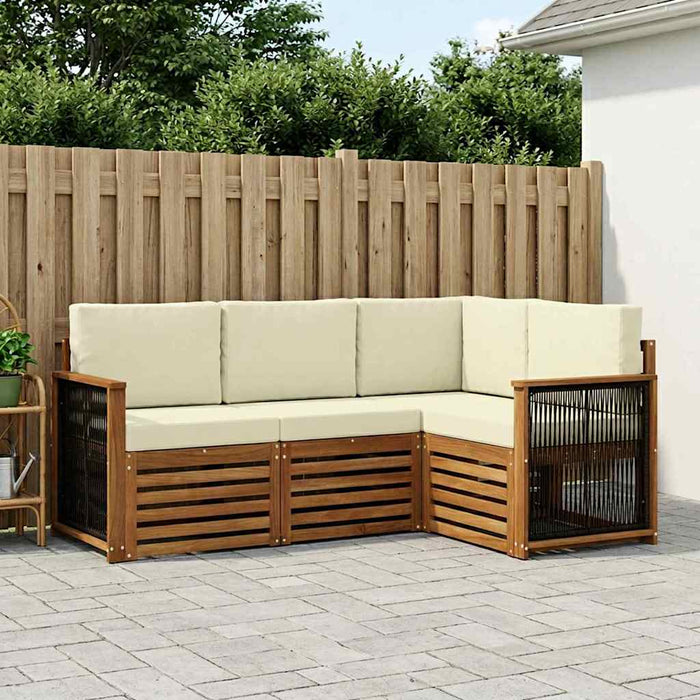 Seturi de canapele cu pernă 4 pcs Lemn Solid de Acacia WALTI