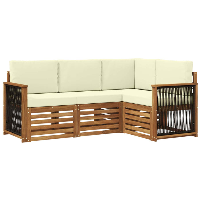 Seturi de canapele cu pernă 4 pcs Lemn Solid de Acacia WALTI
