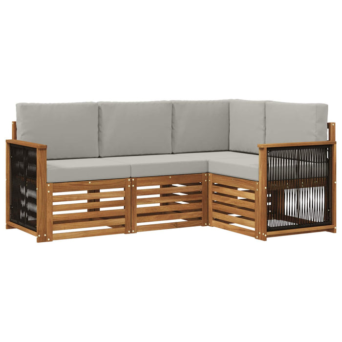 Seturi de canapele cu pernă 4 pcs Lemn Solid de Acacia WALTI