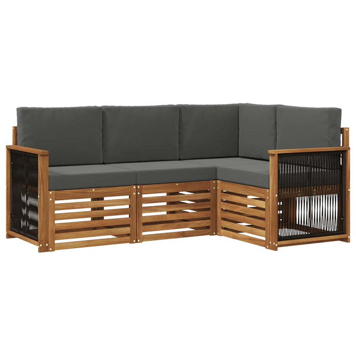 Seturi de canapele cu pernă 4 pcs Lemn Solid de Acacia WALTI