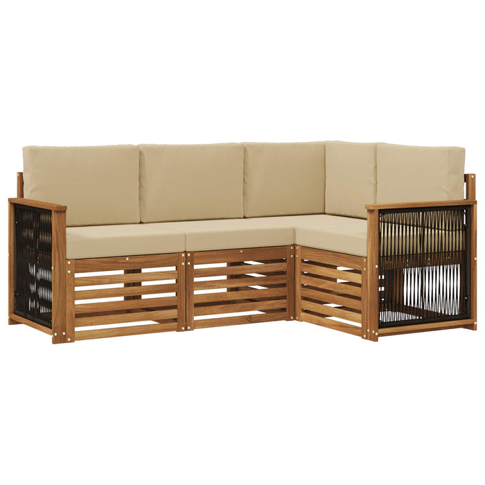 Seturi de canapele cu pernă 4 pcs Lemn Solid de Acacia WALTI
