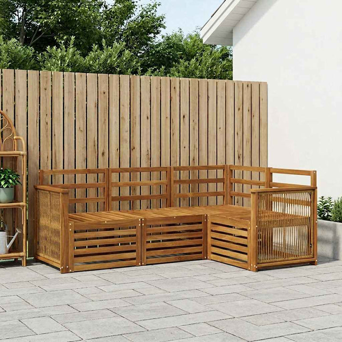Seturi de canapele 4 pcs Lemn Solid de Acacia WALTI