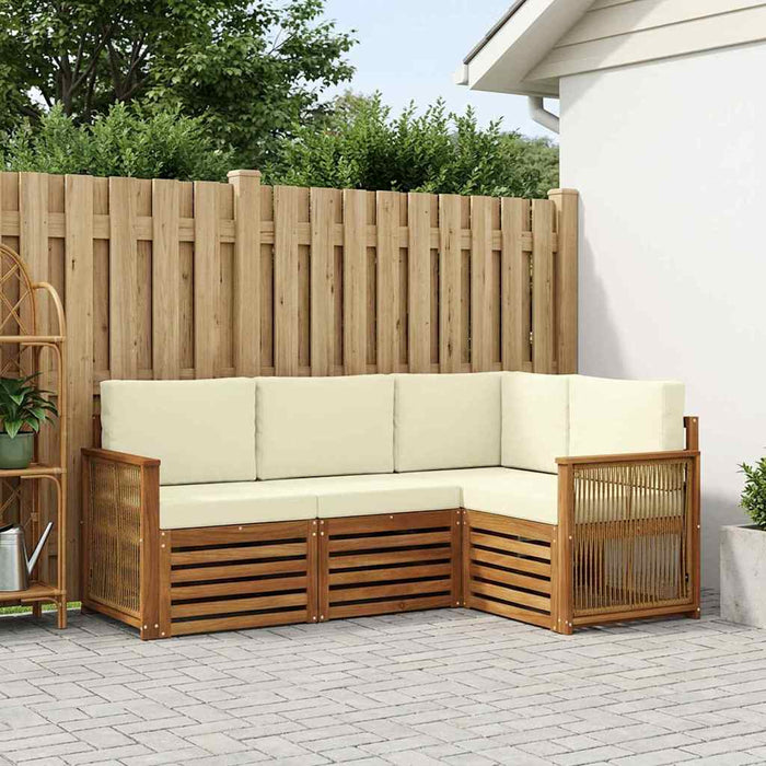 Seturi de canapele cu pernă 4 pcs Lemn Solid de Acacia WALTI