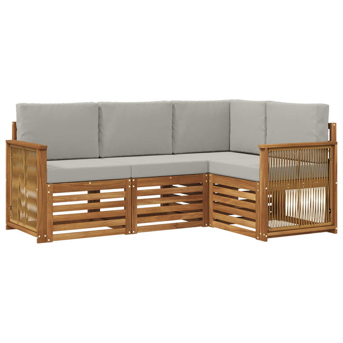 Seturi de canapele cu pernă 4 pcs Lemn Solid de Acacia WALTI