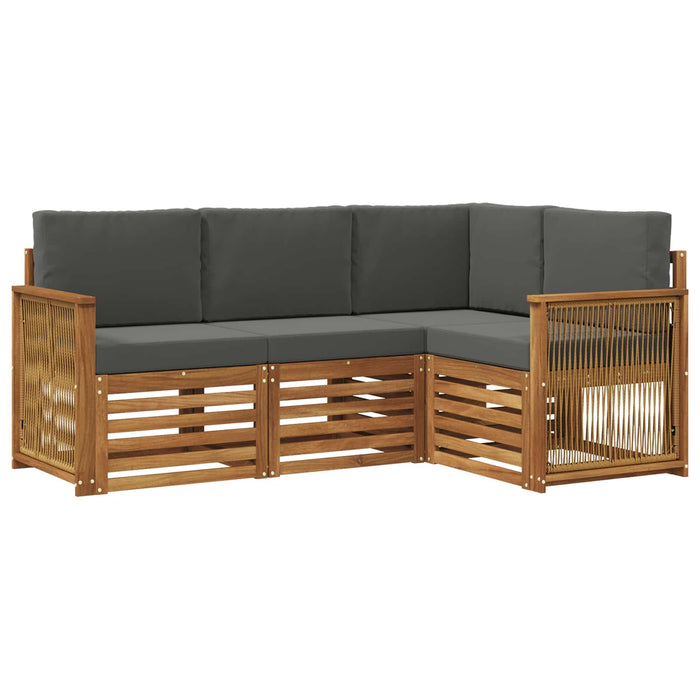 Seturi de canapele cu pernă 4 pcs Lemn Solid de Acacia WALTI