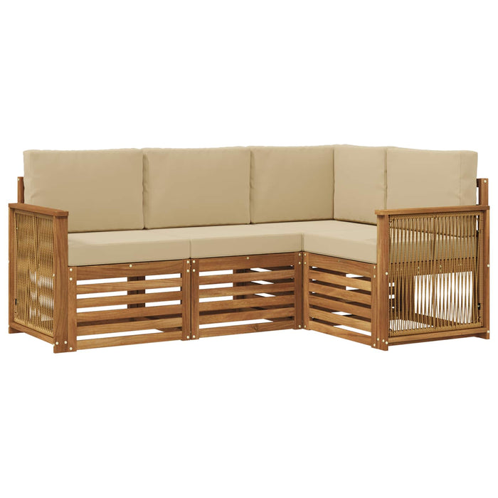 Seturi de canapele cu pernă 4 pcs Lemn Solid de Acacia WALTI