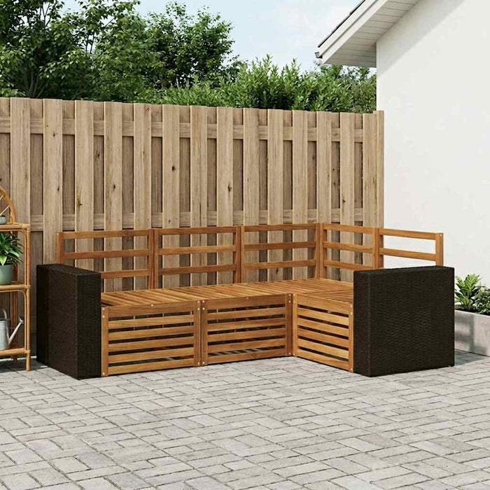 Seturi de canapele 4 pcs Lemn Solid de Acacia WALTI