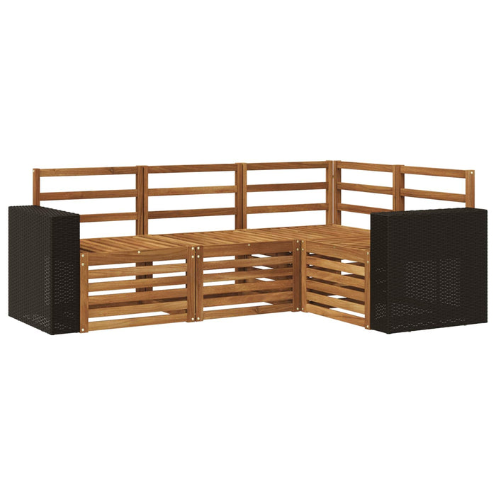 Seturi de canapele 4 pcs Lemn Solid de Acacia WALTI