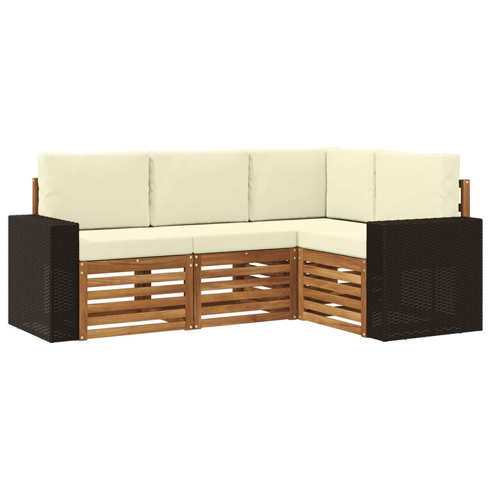 Seturi de canapele cu pernă 4 pcs Lemn Solid de Acacia WALTI