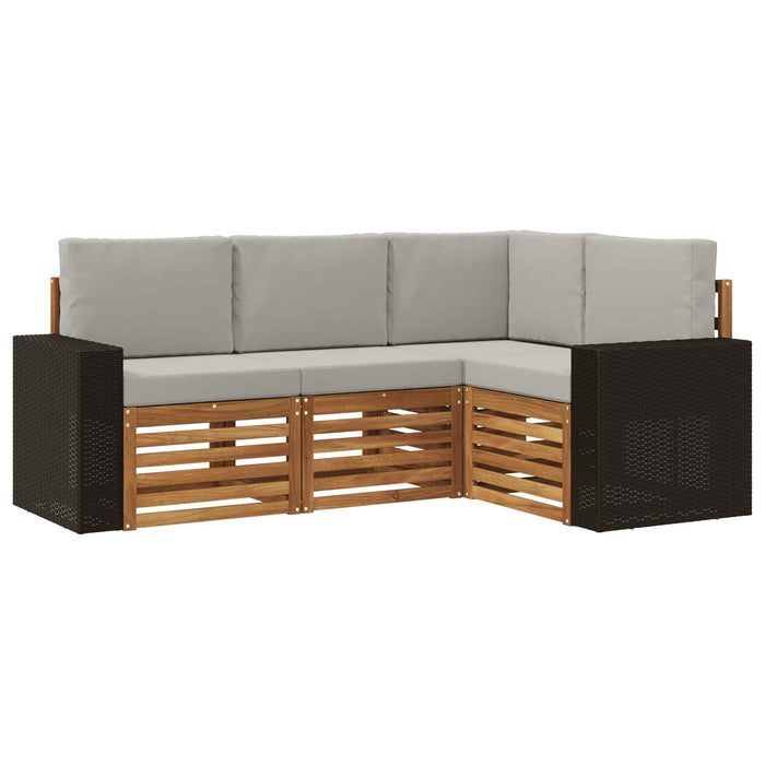 Seturi de canapele cu pernă 4 pcs Lemn Solid de Acacia WALTI