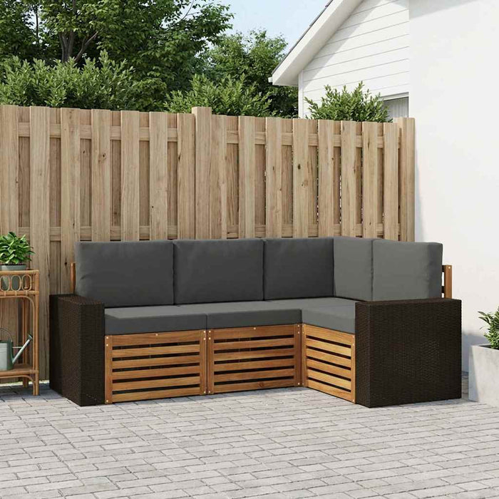 Seturi de canapele cu pernă 4 pcs Lemn Solid de Acacia WALTI