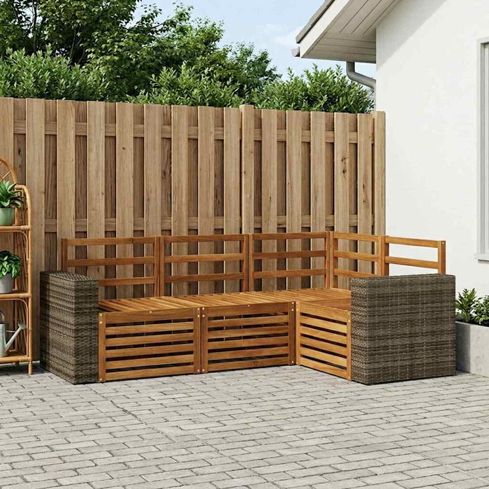 Seturi de canapele 4 pcs Lemn Solid de Acacia WALTI