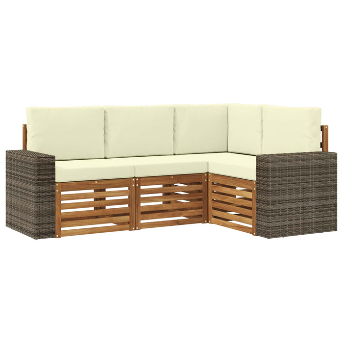 Seturi de canapele cu pernă 4 pcs Lemn Solid de Acacia WALTI