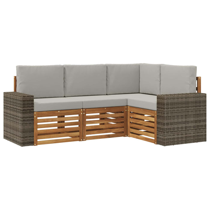 Seturi de canapele cu pernă 4 pcs Lemn Solid de Acacia WALTI