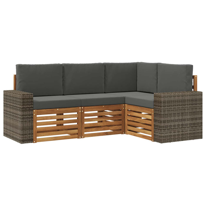 Seturi de canapele cu pernă 4 pcs Lemn Solid de Acacia WALTI