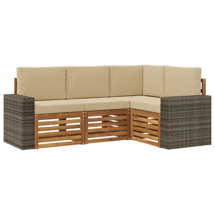 Seturi de canapele cu pernă 4 pcs Lemn Solid de Acacia WALTI
