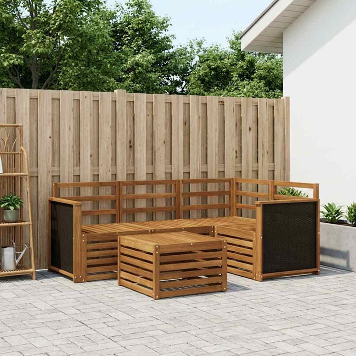 Set de canapele de exterior 5 pcs natural 59 x 59 x 37 cm WALTI