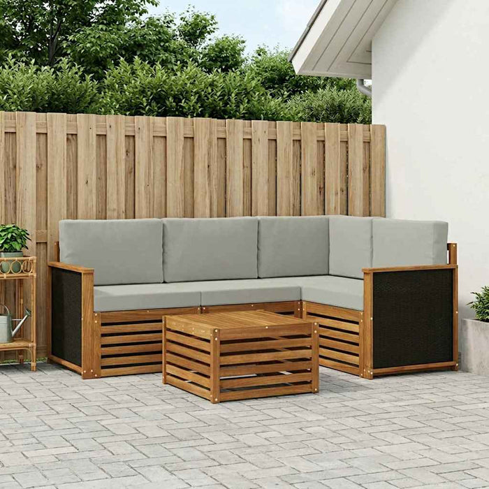 Set de canapele de exterior 5 pcs Natural și gri deschis WALTI