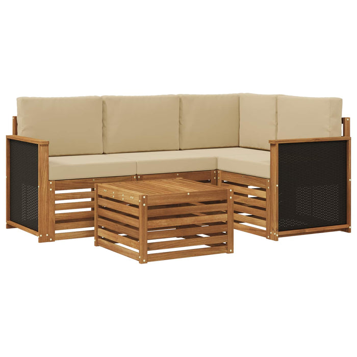 Set de canapele de exterior 5 pcs Natural și Bej WALTI