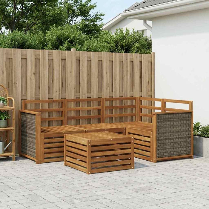 Set de canapele de exterior 5 pcs natural 59 x 59 x 37 cm WALTI