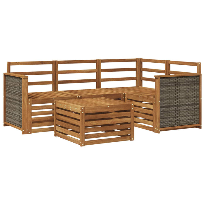 Set de canapele de exterior 5 pcs natural 59 x 59 x 37 cm WALTI