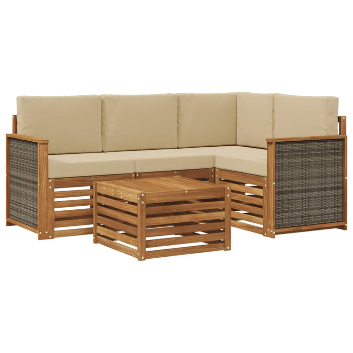 Set de canapele de exterior 5 pcs Natural și Bej WALTI