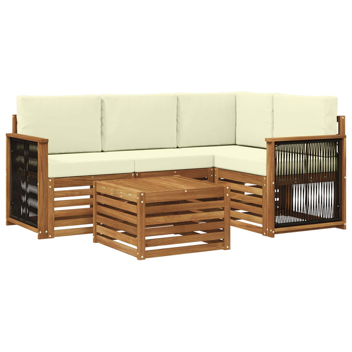 Set de canapele de exterior 5 pcs Natural și Crem WALTI