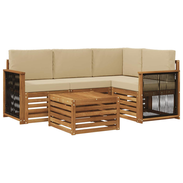 Set de canapele de exterior 5 pcs Natural și Bej WALTI
