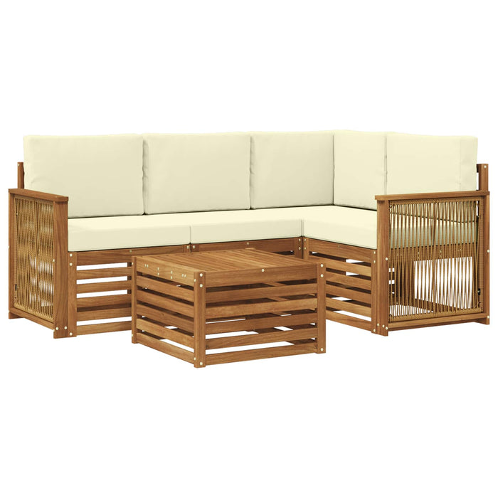 Set de canapele de exterior 5 pcs Natural și Crem WALTI