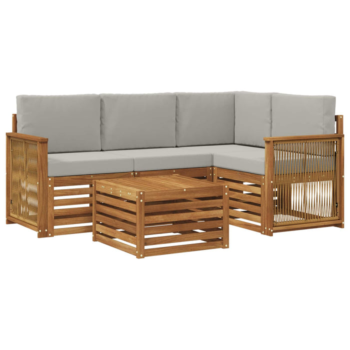 Set de canapele de exterior 5 pcs Natural și gri deschis WALTI